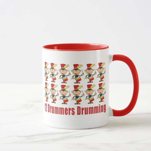 12 Drummer Drumming Tasse (Rechts)