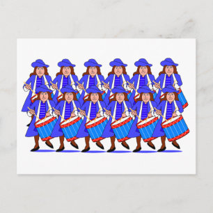 12 Drummer Postkarte