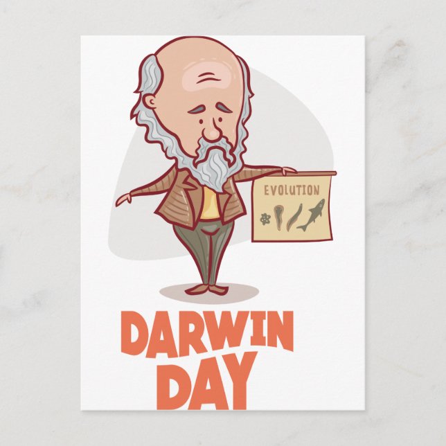 12. Februar - Darwin Day - Aufwertungstag Postkarte (Vorderseite)