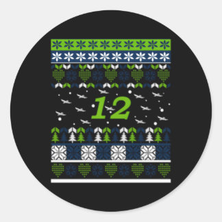 12 Fliegende Seahawks Ugly Runder Aufkleber