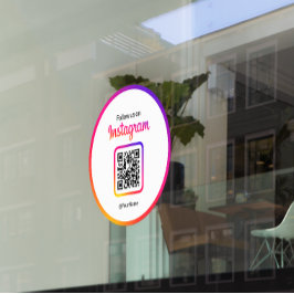 12" Folgen Sie uns auf Instagram QR Code Gradient Fensteraufkleber