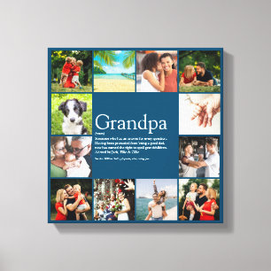 12 Foto Best Grandpa, Papa Definition Blau Lustig Leinwanddruck