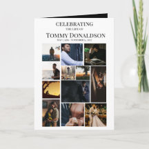 12 Foto Collage Beerdigungskarte