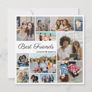 12 Foto Collage Best Friends Forever Flat Card