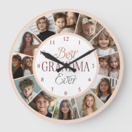 12-Foto-Collage-Beste-Oma-aller-Zeiten-große-Uhr Große Wanduhr