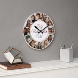 12-Foto-Collage Beste Oma überhaupt Große Uhr