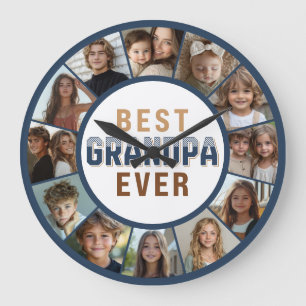 12 Foto-Collage-Bester-Opa-aller-Zeiten Große Uhr