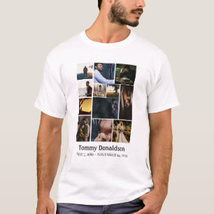 12 Foto Collage feiert Life Funeral TShirt