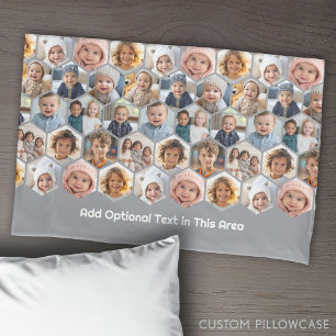 12 Foto Collage - Funky hexagon Honeycomb Muster Kissenbezug