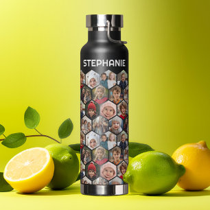12-Foto-Collage - funky Sechseck - Zufallsmuster Trinkflasche