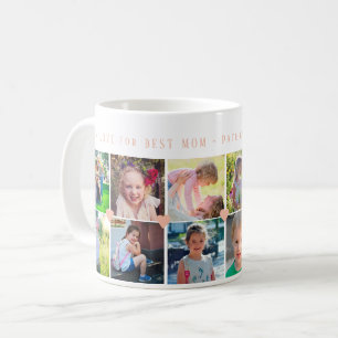 12 Foto Collage LIEBE für BEST MAMA Schwarze Herze Kaffeetasse