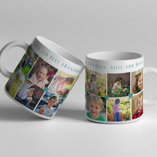 12-Foto-Collage LIEBE für die BESTE OMA sagegrün Kaffeetasse