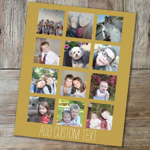 12-Foto-Collage mit goldenem Hintergrund Flyer