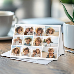 12-Foto-Collage mit weißem Hintergrund Karte