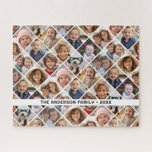 12 Foto Collage Moderne Diamant-Anordnung Schwarz Puzzle