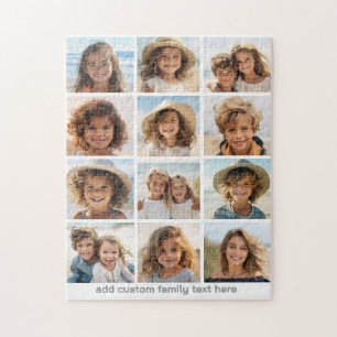 12-Foto-Collage - Moderne Gitter Weiß - Grauer Tex Puzzle