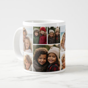 12-Foto-Collage - Modernes, minimales Raster Jumbo-Tasse