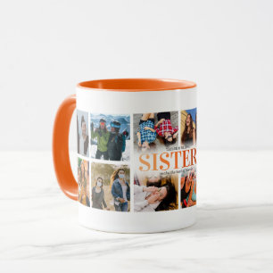 12 Foto Collage Orange Sister Tasse