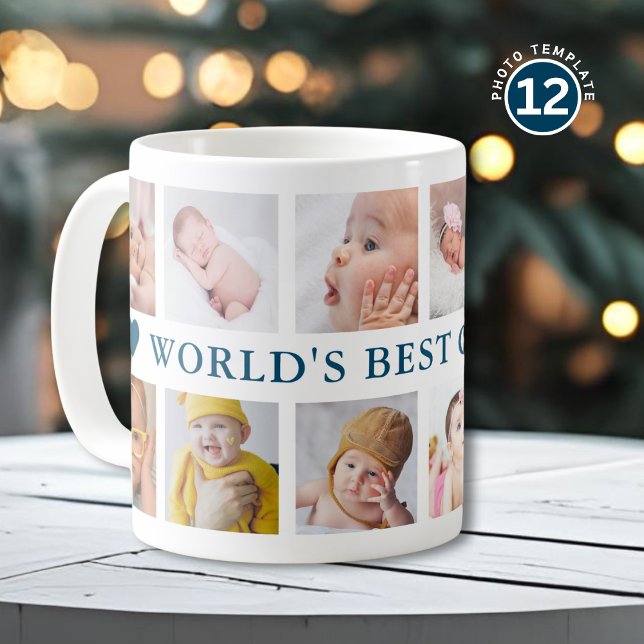12 Foto-Collage Ozeanblau Weltbester Opa Kaffeetasse (Von Creator hochgeladen)