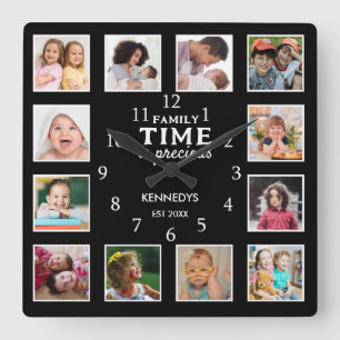 12 Foto Collage Picture Frame Familienangebot Schw Quadratische Wanduhr