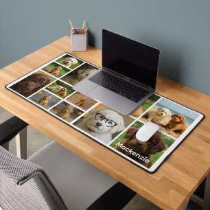 12 Foto-Collage und personalisierter Text  Schreibtischunterlage