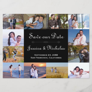 12 Foto-Collagen-Schwarzes - 6x8 Save the Date