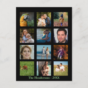 12 Foto der Bildfamilie ✨ Collage Custom Postkarte