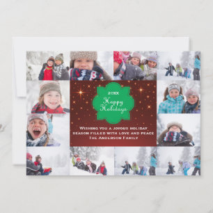 12 Foto Frohe Feiertage Collage-5x7 Weihnachtskart Feiertagskarte
