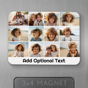 12 Foto Grid Collage - weiß - Mod Type Black Magnet