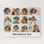 12 Foto Grid Collage - weiß - Mod Type Black Puzzle<br><div class="desc">Ein einfaches Foto-Raster mit 3 Zeilen und 4 Spalten von Fotos. 9 Foto sind quadratisch, die restlichen 3 Foto sind horizontal/landschaftlich. Das Design ist modern und minimalistisch und bietet einen einfachen, rückwärts gerichteten Schriftart, um unten Text hinzuzufügen. Machen Sie ein personalisiertes Urlaubspuzzle oder machen Sie ein Geschenk, das ein Netz...</div>