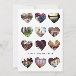 12 Foto Heart Collage Valentine's Day Liebe Card Feiertagskarte