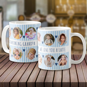 12 Foto Hellblau Gestreift Guten Morgen Opa Kaffeetasse