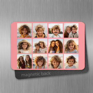 12 Foto Instagram Collage mit Korallen Hintergrund Magnet