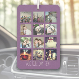 12-Foto-Instagram-Collage mit violettem Hintergrun Autolufterfrischer