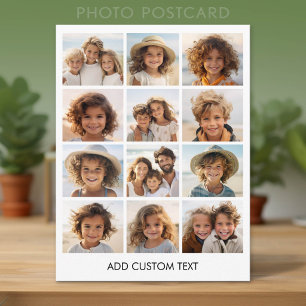 12-Foto-Instagram-Collage mit weißem Hintergrund Postkarte