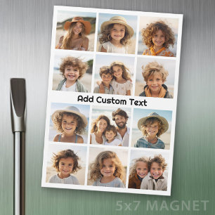 12 Foto Instagram Collage Weiß mit Text Magnet