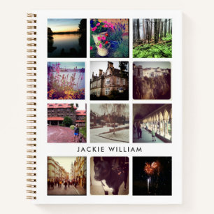 12-Foto-Notebook mit weißem und schwarzem Hintergr Notizbuch