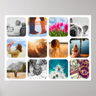 12 Foto Poster Template Gitter Rundrahmen Wand
