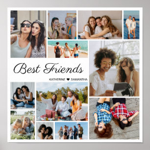 12 Fotocollage Beste Freunde für immer Poster