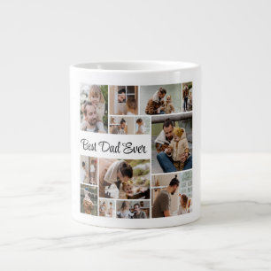 12 FotoCollage Bester Vater je Jumbo-Tasse