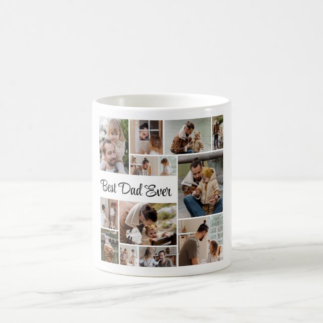 12 FotoCollage Bester Vater je Kaffeetasse (Mittel)