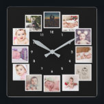 12 FotoCollage Einzigartig Personalisiert Quadratische Wanduhr<br><div class="desc">12 Foto Collage Personalisiert Template Wand Uhr .. Fügen Sie einfach Ihre eigenen Fotos zu dieser großen Wände Uhr .. leicht zu personalisieren .. individuell anpassbare Fotomaterial-Uhr von Ricaso - perfekte Geschenkideen</div>