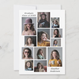 12 FotoCollage Fügen Sie einen Abschluss für Name  Ankündigung