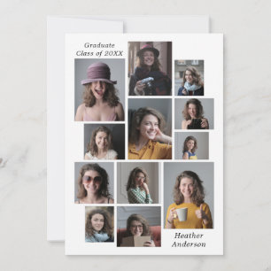 12 FotoCollage Fügen Sie einen Abschluss für Name  Ankündigung