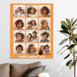 12 FotoCollage mit orangefarbenem Hintergrund Poster<br><div class="desc">Fügen Sie Ihre Lieblings-Bilder zu dieser lustigen Vorlage. Sie können Instagram-Foto oder andere Foto für dieses Raster verwenden.</div>