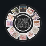 12 FotoCollage Personalisiert Schwarz-weiß  Runde Wanduhr<br><div class="desc">12 Foto Collage Personalisiert Vorlage Schwarz-Weiß Wanduhr .. Fügen Sie einfach Ihre eigenen Fotos und Logo oder Hintergrund zu dieser großartigen Wanduhr .. leicht zu personalisieren .. Die individuell anpassbare Fotopuhr von Ricaso - perfekte Geschenkideen</div>