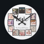 12 FotoCollage Personalisiert Schwarz-weiß Runde Wanduhr<br><div class="desc">12 Foto Collage Personalisiert Vorlage Schwarz-Weiß Wanduhr .. Fügen Sie einfach Ihre eigenen Fotos und Texte zu dieser großartigen Wanduhr .. einfach zu personalisieren .. anpassbare Fotovorlagen Uhr von Ricaso - perfekte Geschenkideen</div>