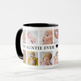 12 FotoCollage Pink Beste Tante je Schwarz-weiß Tasse