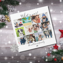 12 FotoCollage Was für eine Jahr Weihnachtskarte