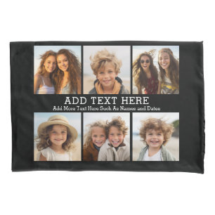 12 Fotomaterial - 6 auf jeder Seite - Plus Text Kissenbezug